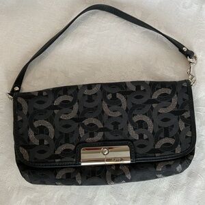 Coach EUC Wristlet in Silver and Black